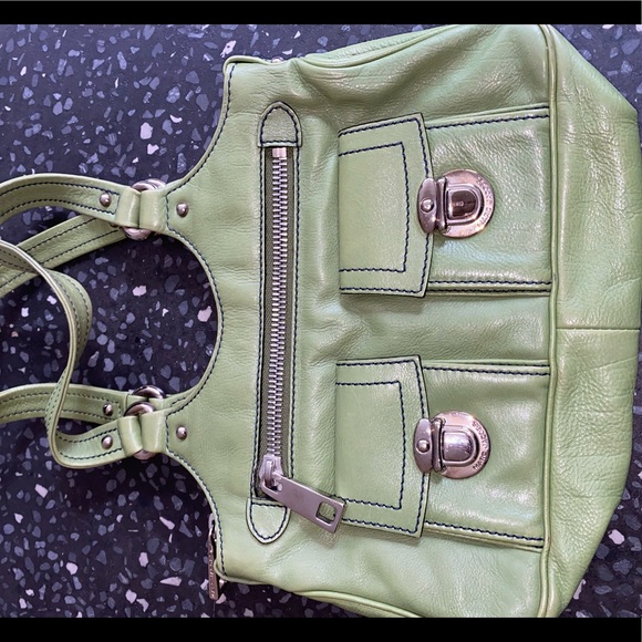 March Jacobs Green Leather Tote with Pockets - Picture 2 of 8